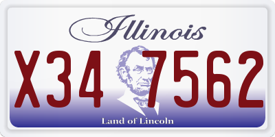IL license plate X347562