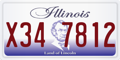 IL license plate X347812