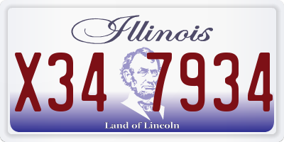 IL license plate X347934