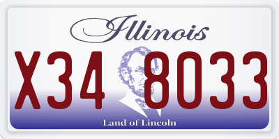 IL license plate X348033