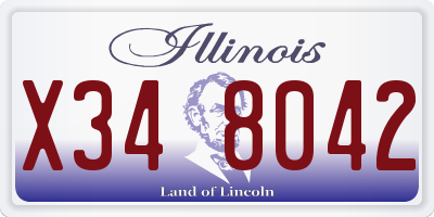 IL license plate X348042