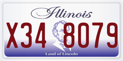 IL license plate X348079