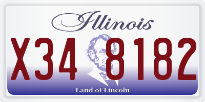 IL license plate X348182
