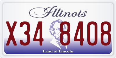 IL license plate X348408