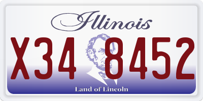 IL license plate X348452