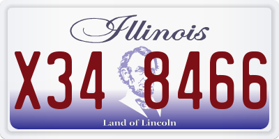 IL license plate X348466