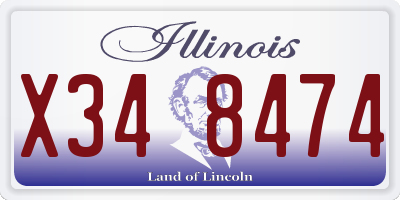 IL license plate X348474