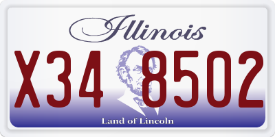IL license plate X348502