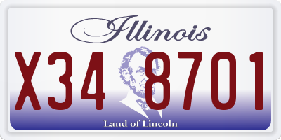 IL license plate X348701