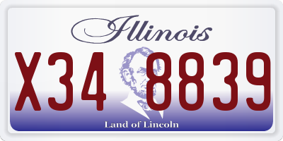 IL license plate X348839