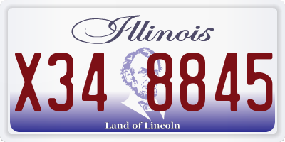 IL license plate X348845