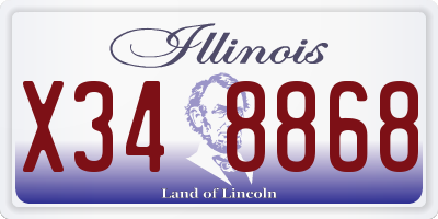 IL license plate X348868