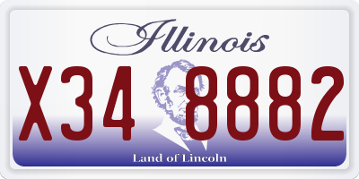 IL license plate X348882