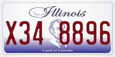 IL license plate X348896