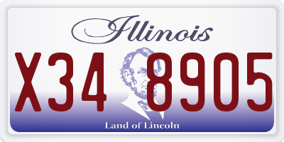 IL license plate X348905