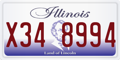 IL license plate X348994
