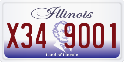 IL license plate X349001