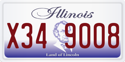 IL license plate X349008