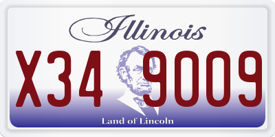 IL license plate X349009