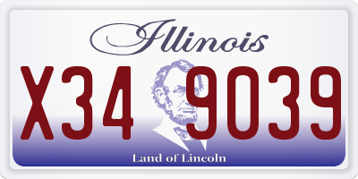 IL license plate X349039