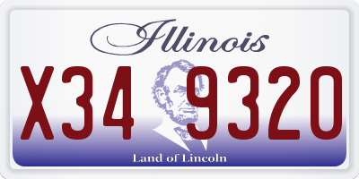 IL license plate X349320