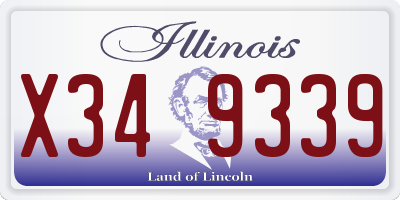IL license plate X349339