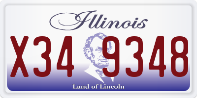 IL license plate X349348