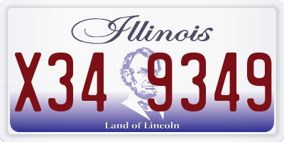 IL license plate X349349