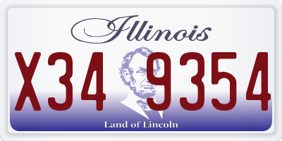 IL license plate X349354