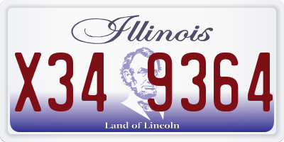 IL license plate X349364