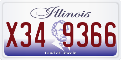 IL license plate X349366