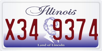 IL license plate X349374