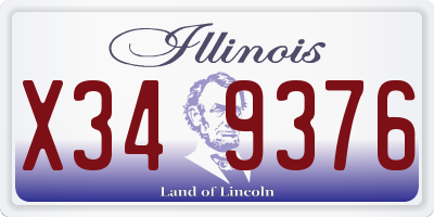 IL license plate X349376