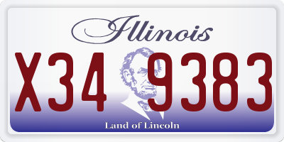 IL license plate X349383