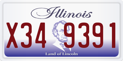 IL license plate X349391