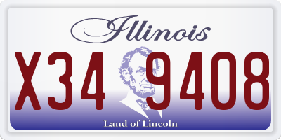 IL license plate X349408