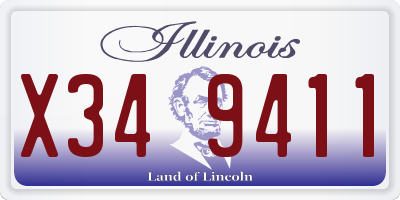 IL license plate X349411