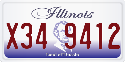 IL license plate X349412
