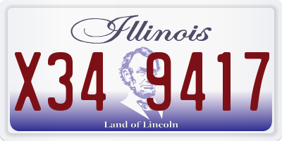 IL license plate X349417
