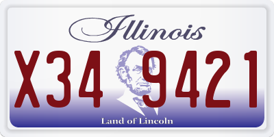 IL license plate X349421