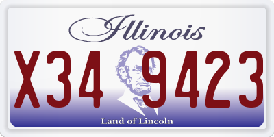 IL license plate X349423