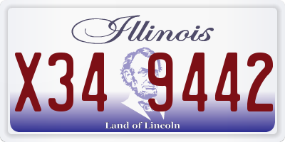 IL license plate X349442