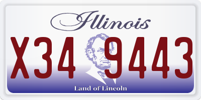 IL license plate X349443