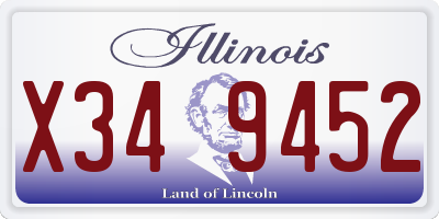 IL license plate X349452