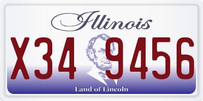 IL license plate X349456