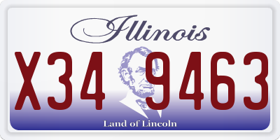 IL license plate X349463