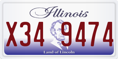 IL license plate X349474