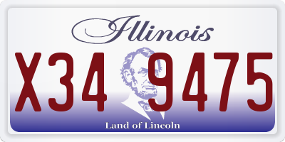IL license plate X349475