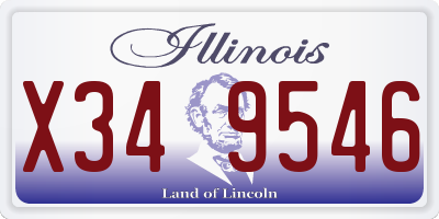 IL license plate X349546