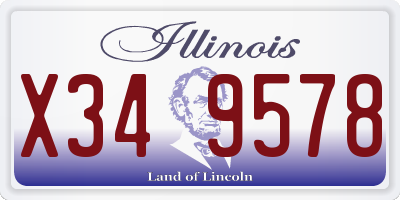 IL license plate X349578